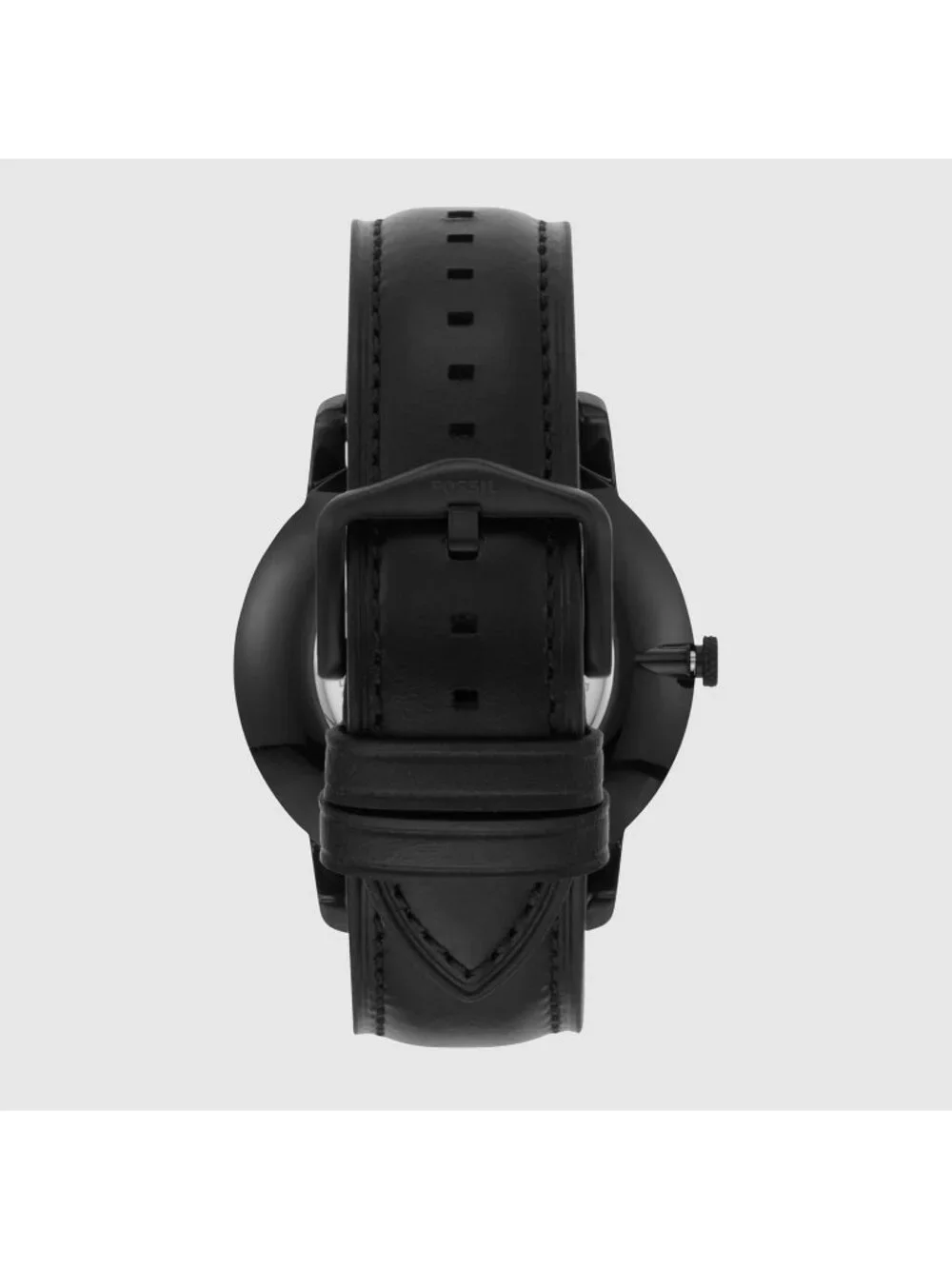 Men's Black Leather Minimalist Quartz Stainless Steel Three-Hand Wrist Watch